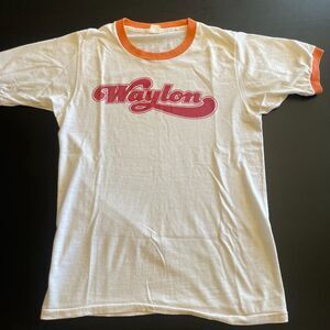 Vintage 1970s Waylon Jennings Tour T-Shirt Ringer Country Grail Size Small